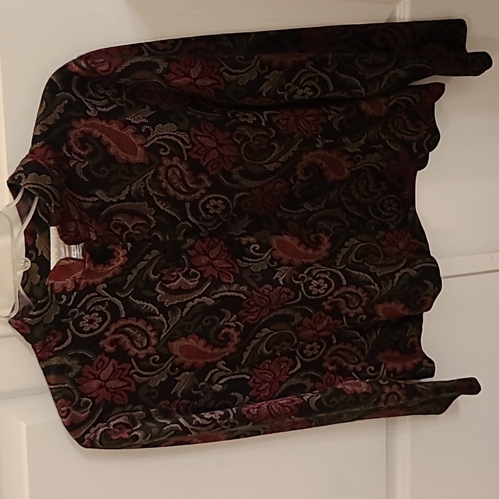 Coldwater Creek Floral Velvet Blazer - Black and Red